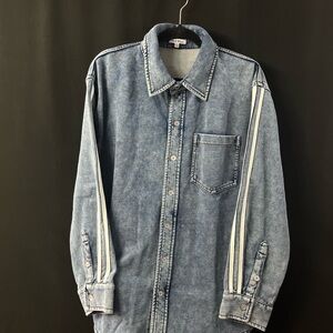 White Birch Blue Jean Jacket with White Stripes